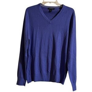 Banana Republic Luxury Blend Purple Sweater Knit V-neck Silk Cashmere Classic L